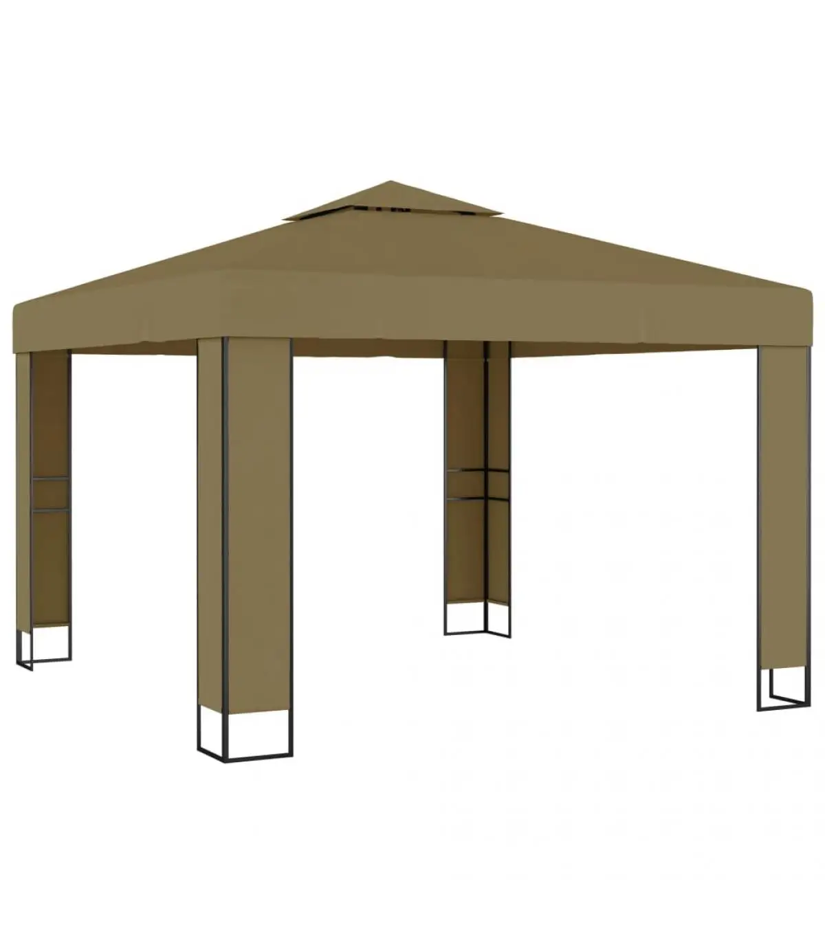 Taupe 3x3x2,7 m 180g/m² double roof Arbor tents and gazebos