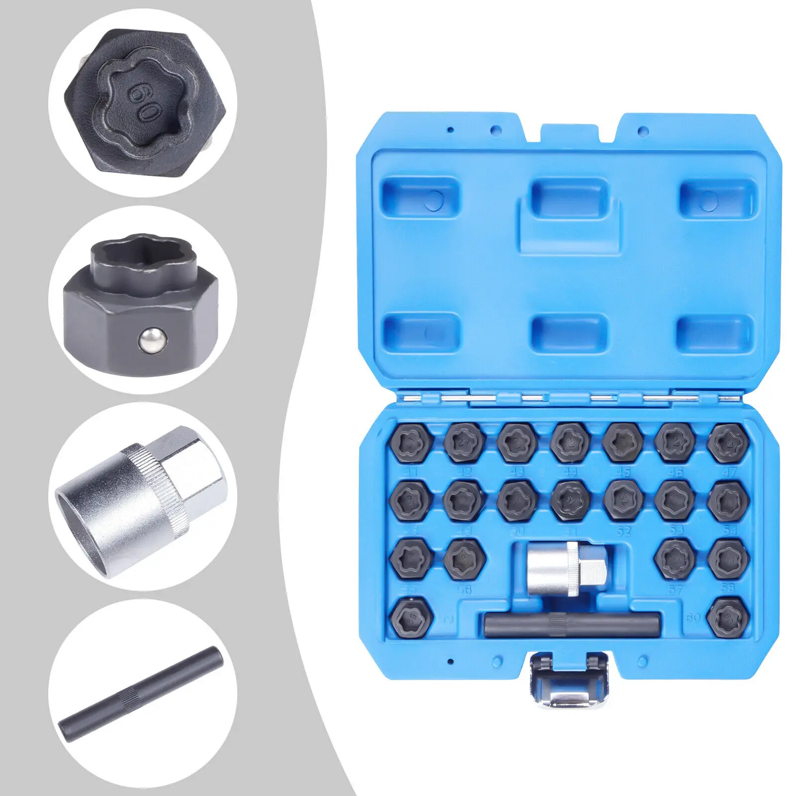 Universal Locking Lug Nut Master Key Set Wheel Lock Removal for BMW Easy installation 22 PCS