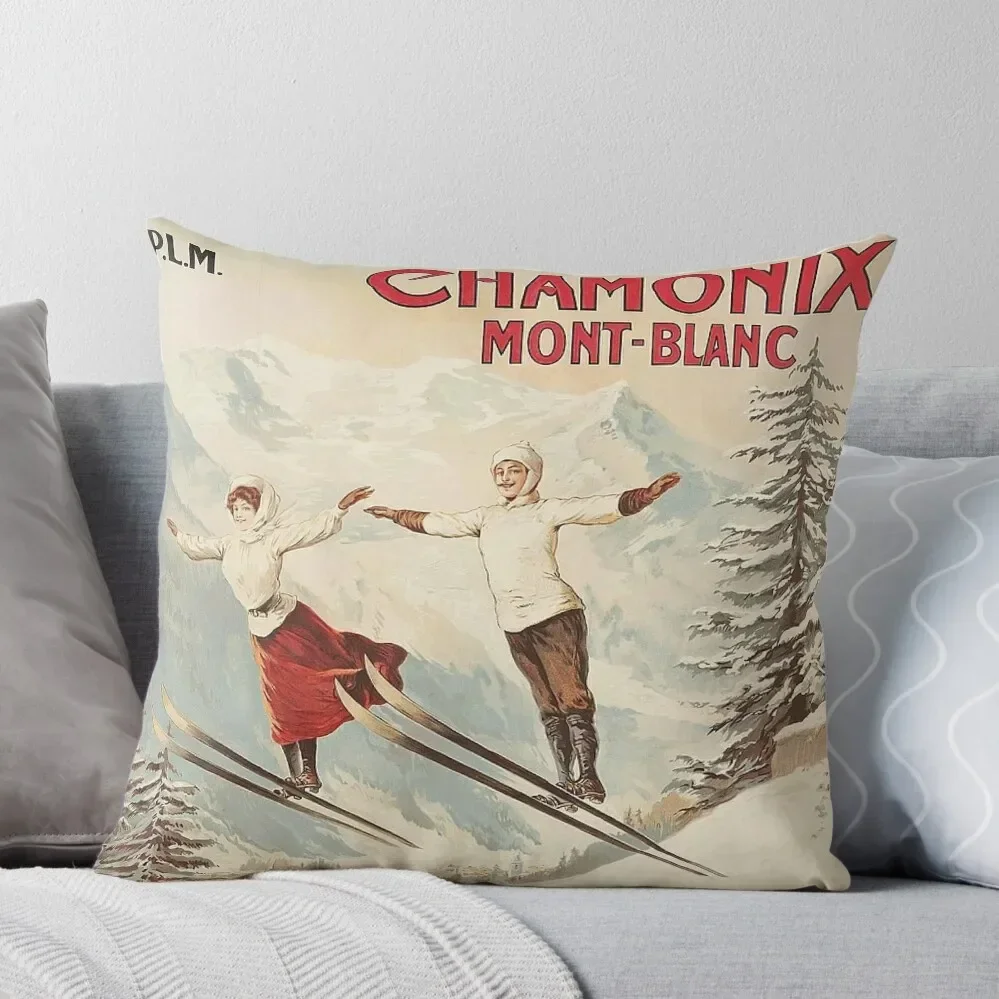 Chamonix Vintage Ski Throw Pillow Sofa Cushion Sofa Cushions Covers Cushion Covers For Living Room Pillow