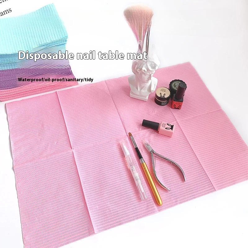 

Nail Salon Disposable Manicure Table Mat, Foot Towel, Waterproof, Oil-Proof, Non-Woven Hand Pillow Pad Clean and Hygienic