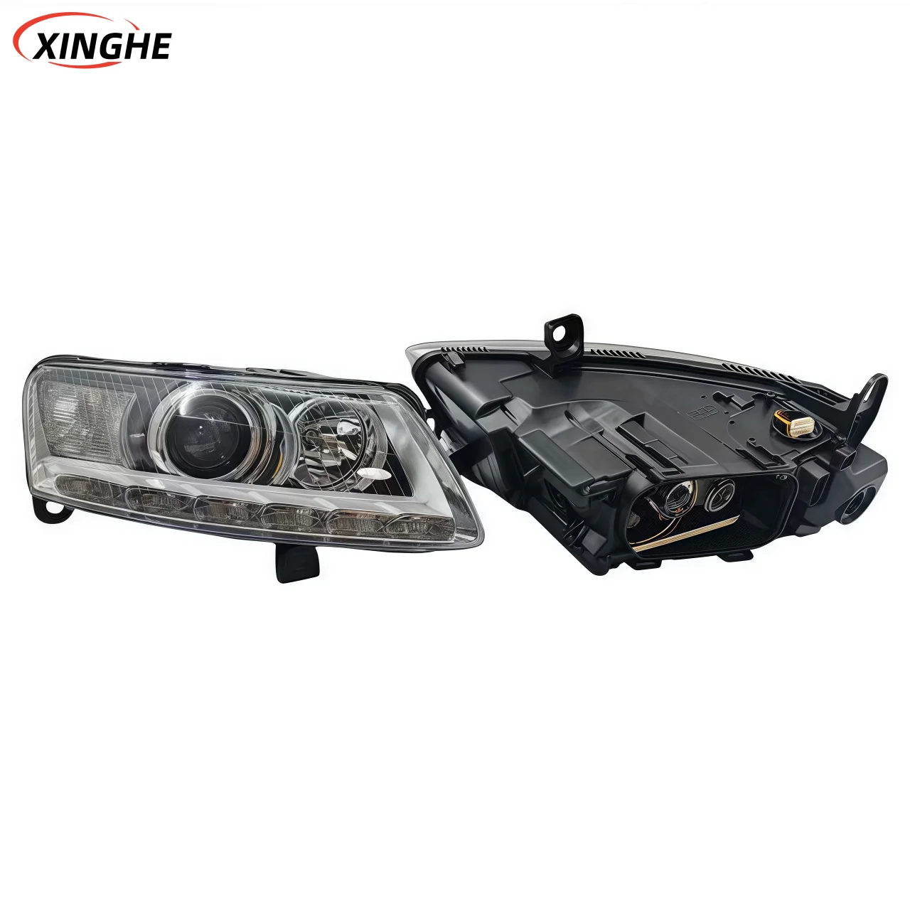 For A6L C6 headlights 09, 10, 11 model year original new C6 daytime running lights high-end hernia car lighting system
