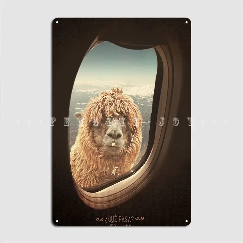 Ква Парость? Забавная металлическая вывеска Лама/Лама, настенная роспись, забавный настенный декор, жестяная вывеска, плакат