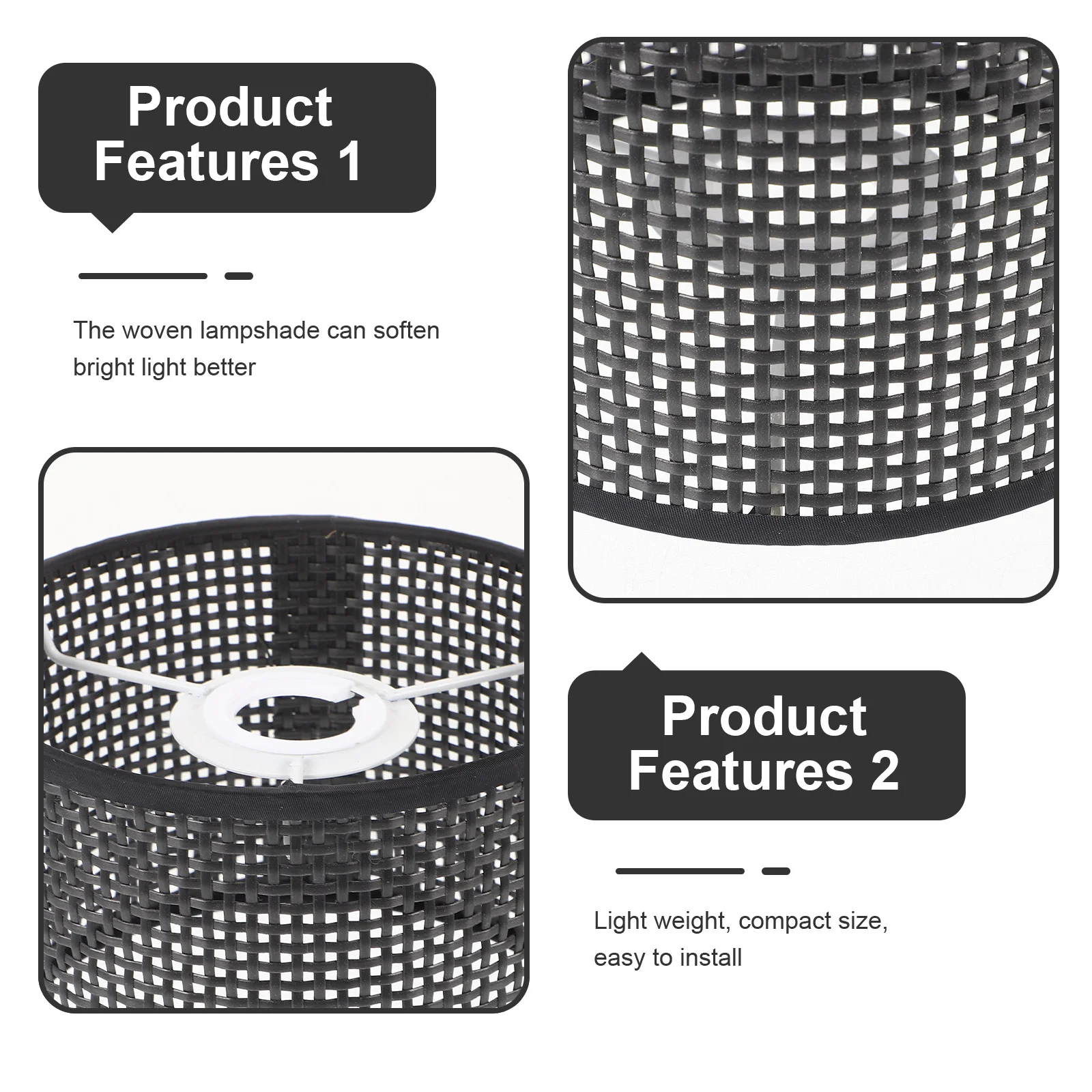 

Rustic Plastic Woven Lamp Shade Easy Installation Multipurpose for Pendant Ceiling Light Decorative Table Lampshade