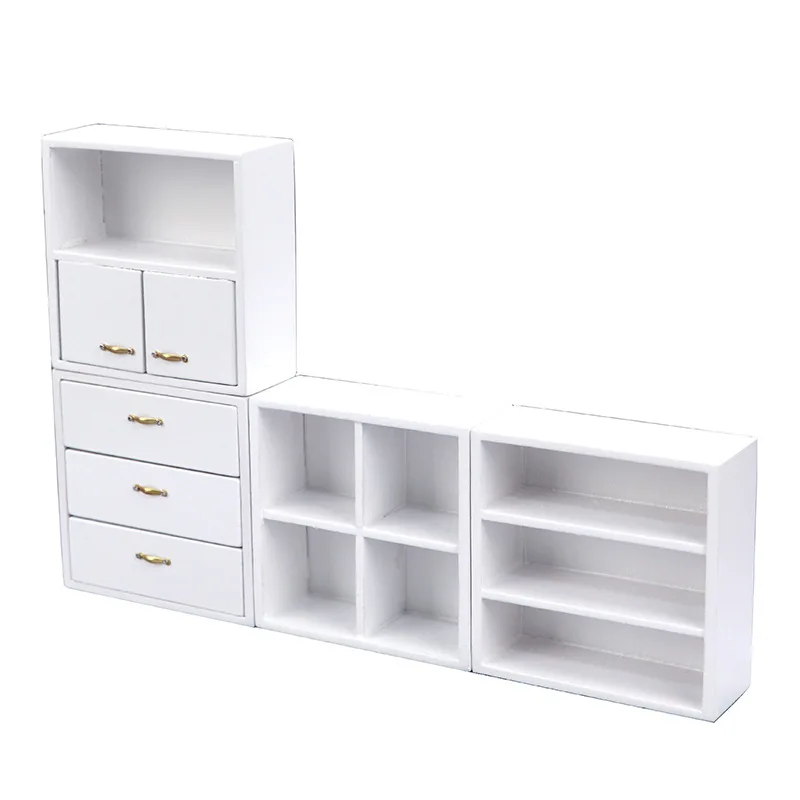 1:12 Miniature Model Combination Cabinet Display Cabinet Dollhouse Craftwork Display Bookcase Doll House Furniture Accessories