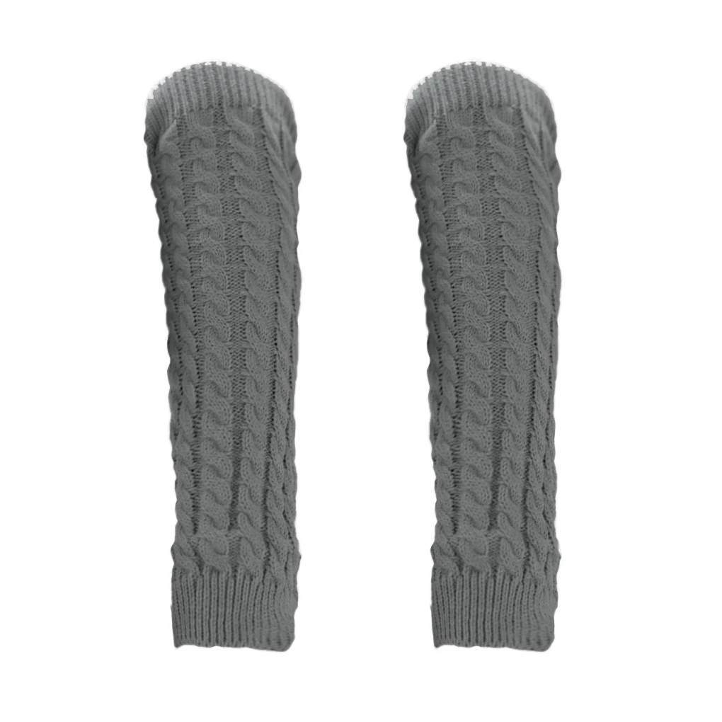 مدفئات الساق المحبوكة للنساء ، جوارب أحادية اللون ، غطاء قدم كروشيه ، جوارب طويلة ، حياكة ملتوية ، شتاء ، 42: 1 زوج