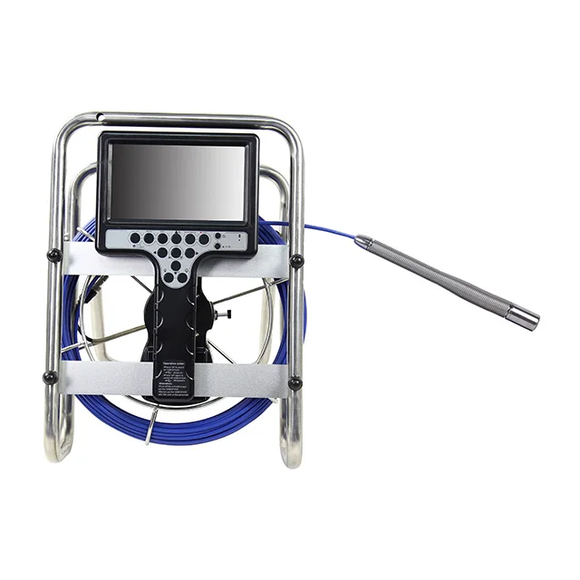 

28MM Camera Head Outdoor Pipeline Inspection Camera - 7'' Built-in LCD, IP68 Waterproof, Adjustable LED, Meter Counter, TF Card