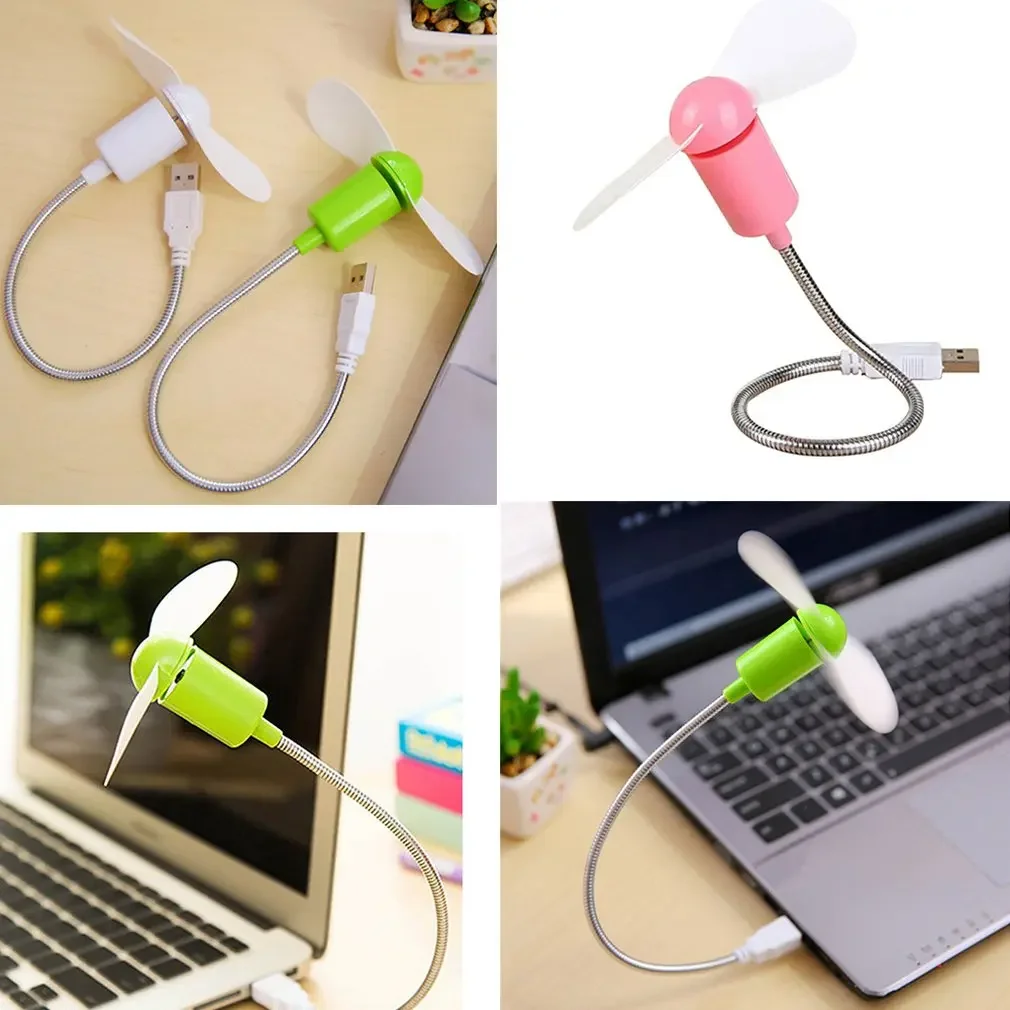 Mini Snake Fan USB Computer Fan Bendable Soft Leaf Silent Fan