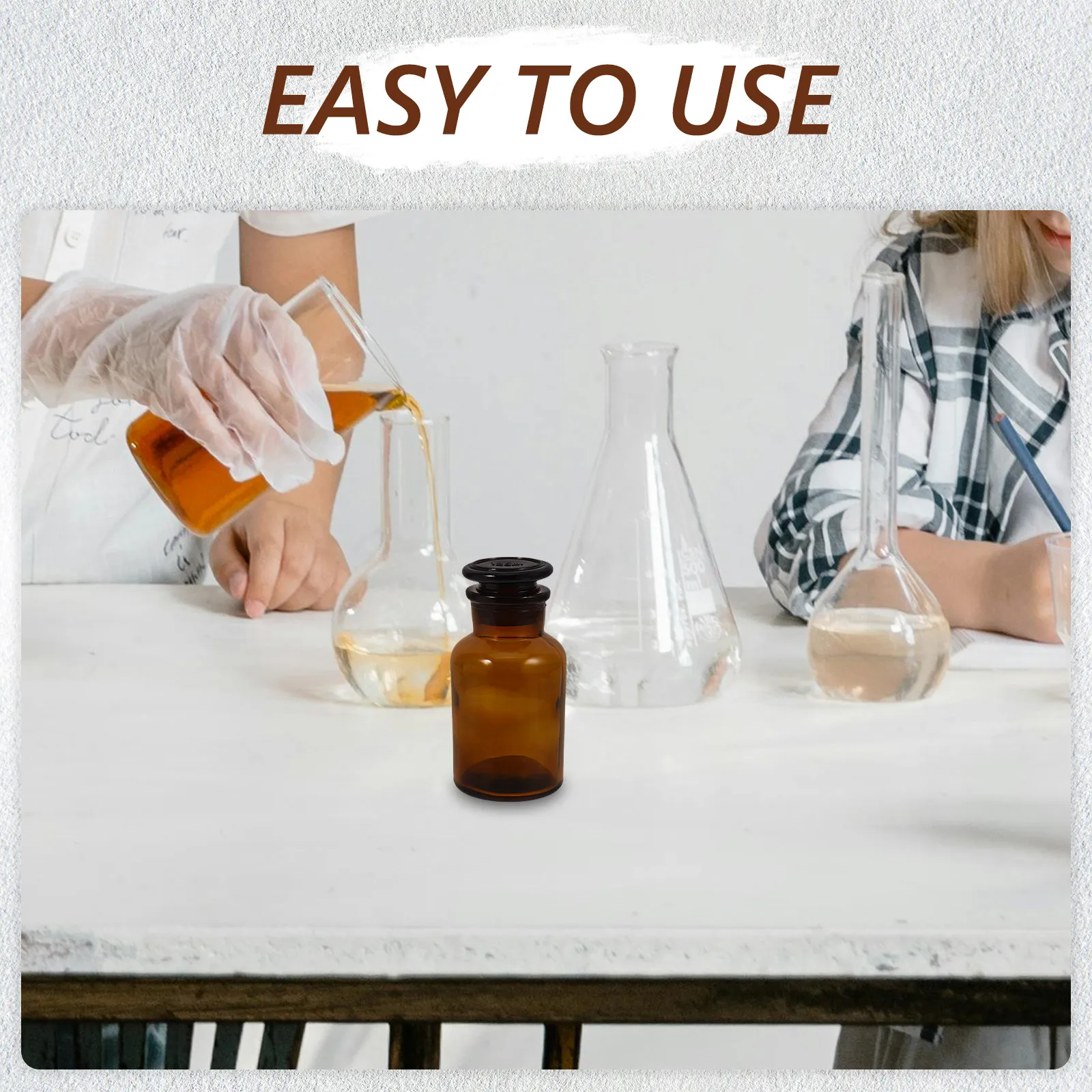 

Wide Mouth Lab Glass Reagent Bottle 125Ml Amber Glass Uv Protection Scientific Storage Container Reagent Bottles