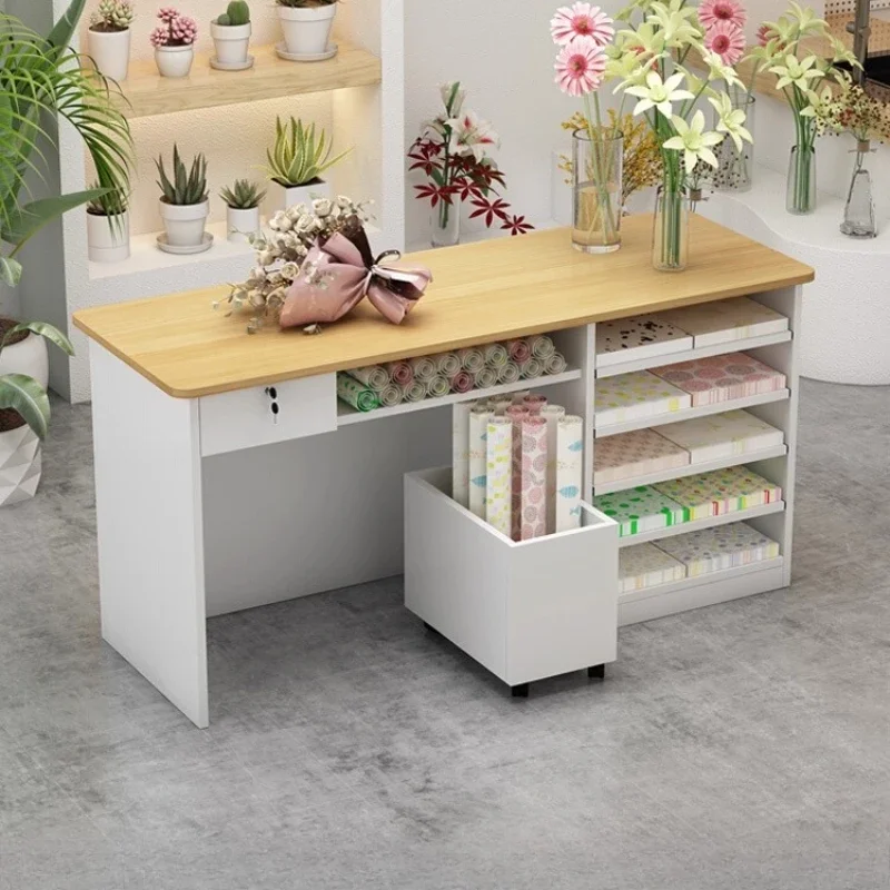Florist Bar checkout page Floral arrangement Flower operation desk Flower arrangement storage Packing workbench display