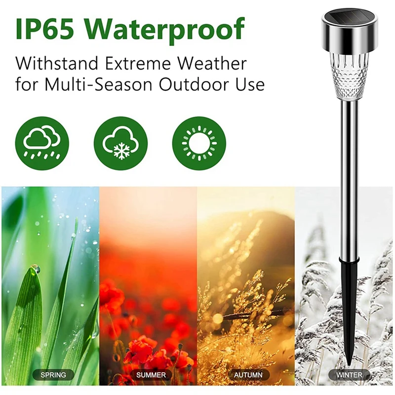 Lot de 8 lampes solaires à LED ultra lumineuses pour l'extérieur, étanches, marche/arrêt automatique, éclairage de jardin