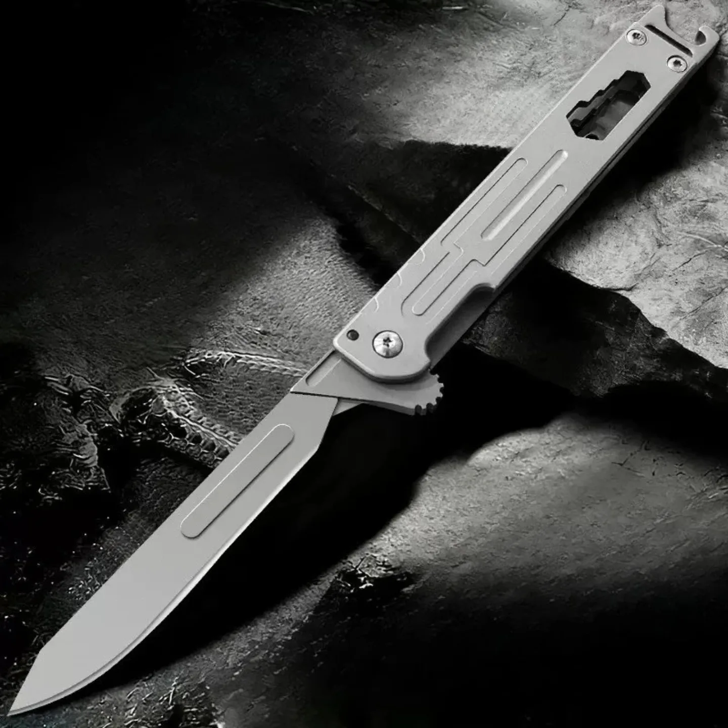 NEW 60# Stainless Steel Folding Tool EDC Multifunctional Window Breaker Hexagonal Wrench Bottle Opener Rope Knife