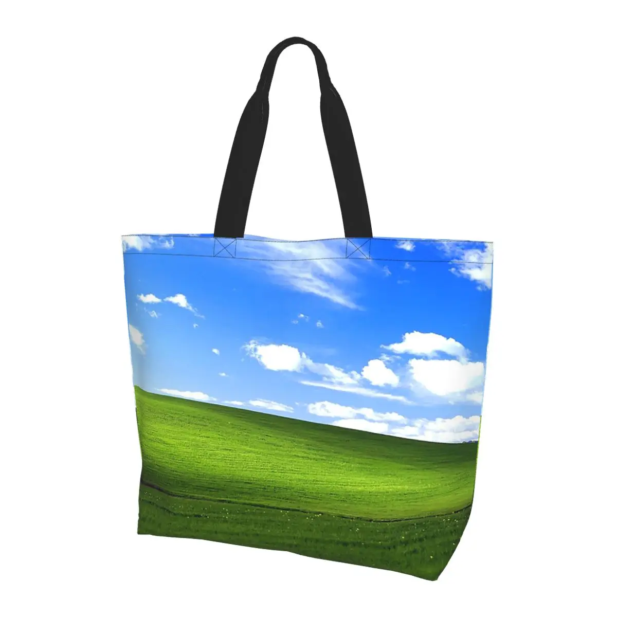 

Windows XP Wallpaper Shopping Tote Bag Canvas Large Capacity Shoulder Bags Shopper Grocery Handbag for Women
