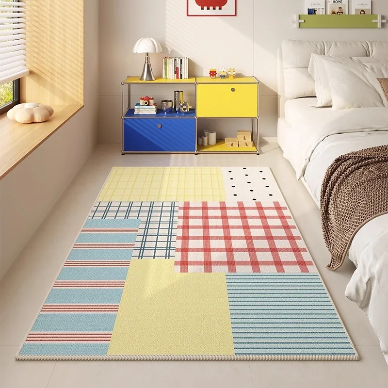 Dopamine Colorful Living Room Carpet Home Bedroom Bedside Soft Plush Rug Machine Washable Sofa Coffee Table Non Slip Floor Mat