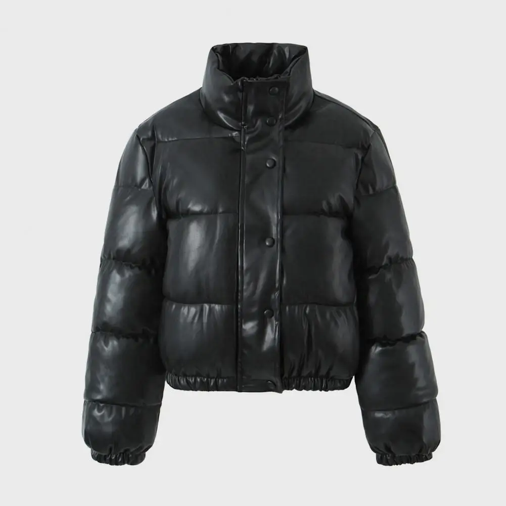 Manteau en duvet coupe-vent pour femme avec col montant, veste rembourrée épaissie, coton, rétention de chaleur, météo, hiver