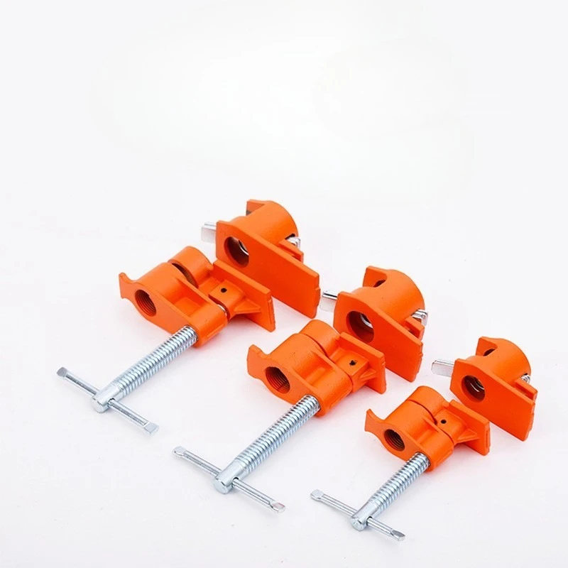 2PCS/Set 1/2 Inch Pipe Clamps Wood Gluing Pipe Clamp Heavy Duty Woodworking Cast for Woodworking Assembly Cuttings Woodworkers
