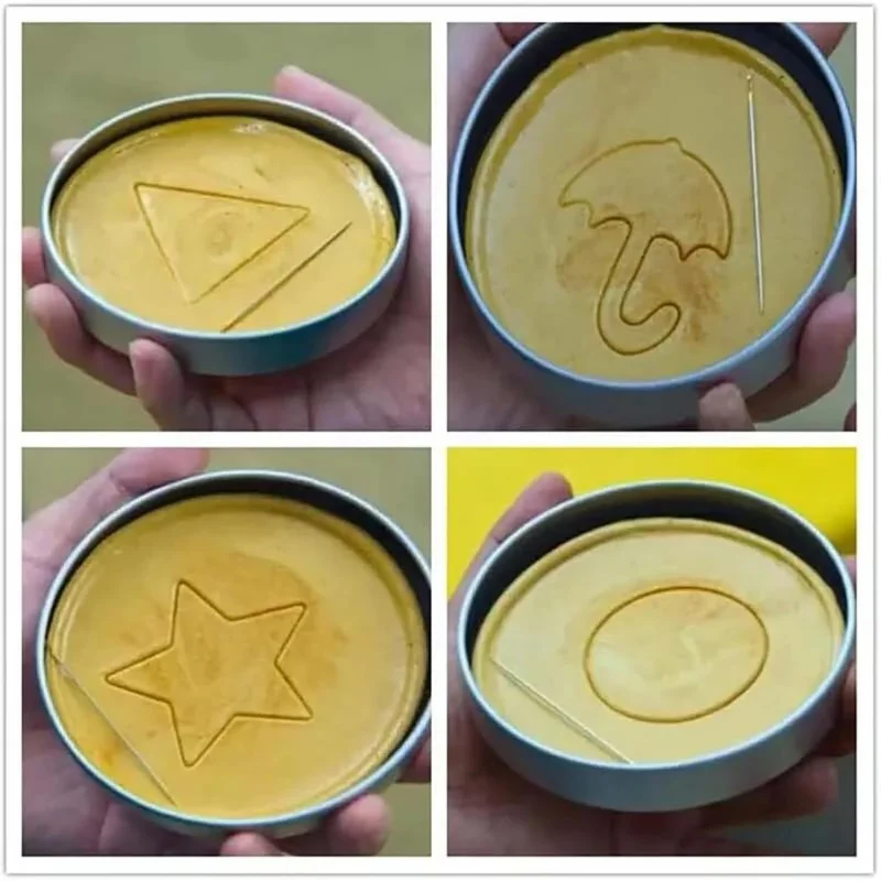 

【4 Shapes Stainless Steel Set】Dalgona Candy Mold, Korean Squid Game Honeycomb Cookie Maker, Reusable DIY Baking Tool