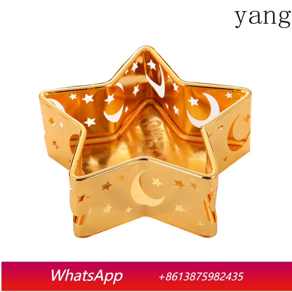 

CX household light luxury wrought iron dried fruit plate creative hollow five-pointed star candy plate