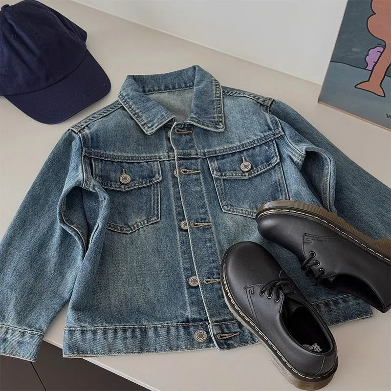 New Boys Spring Autumn Denim Jacket Loose Cool Casual Kids Jean Jacket Top