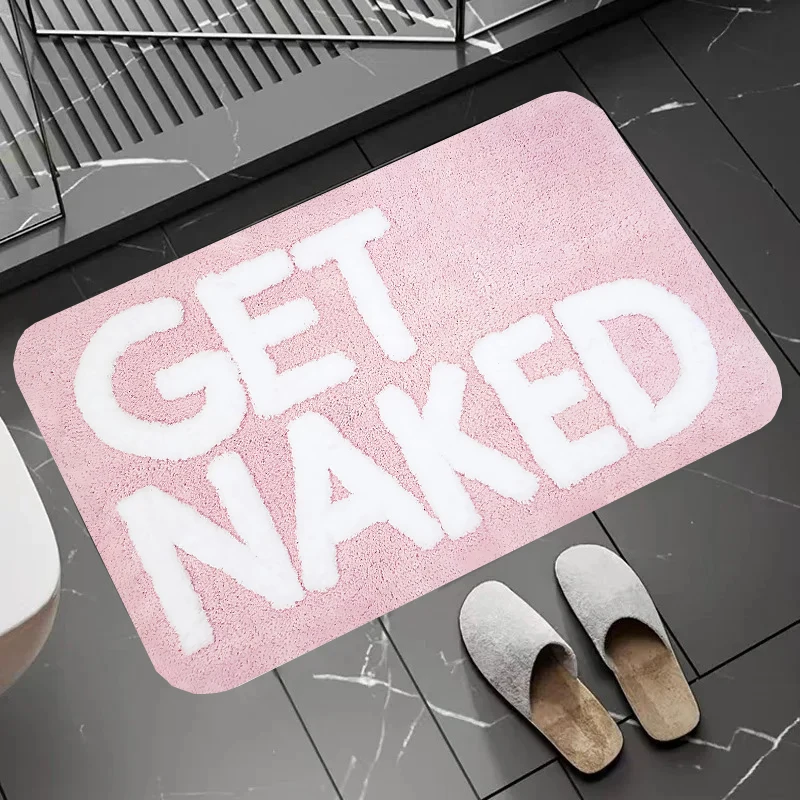 GET NAKED Carpets Flannel Anti-slip Rug Letters Design Bathroom accessories for Living room Doormat Entrance Foot mat Home Decor