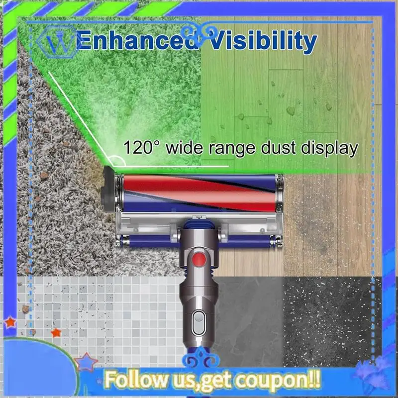 

Rechargeable Vacuum Cleaner Dust Display LED Lamp Universal Vacuum Cleaner Attachment Invisible Pet Hair Cat Dog Fur Easy To Use