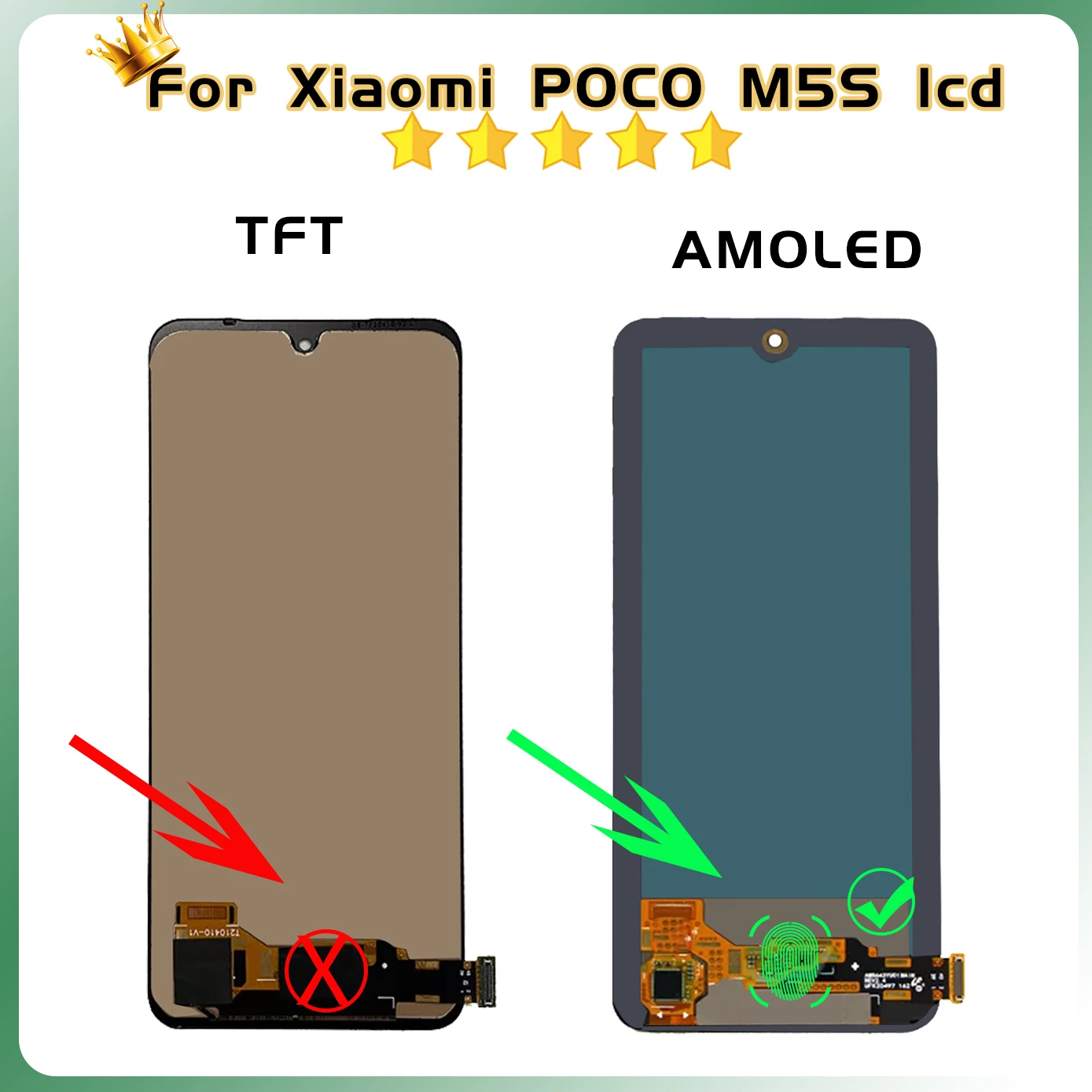 6.43\'\' AMOLED For Xiaomi Poco M5s Lcd Touch Panel Screen For POCOM5s 2207117BPG Lcd with Frame Digitizer Assembly Replacement