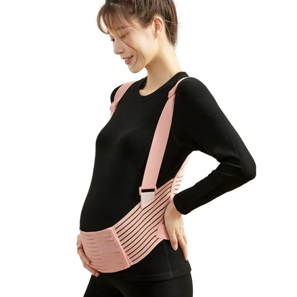 Adjustable Prenatal Support Belt with Shoulder Ultra-thin Maternity Belly Bands Breathable Pregnancy Abdominal Binder