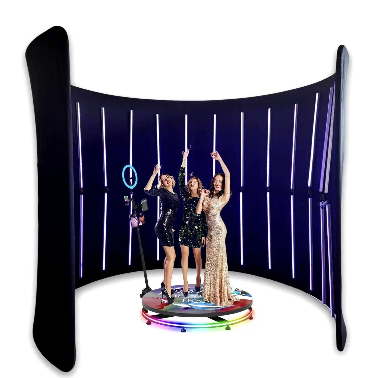 

360 Background LED Light Social Media Booth Shell Photo Booth Background SLR Photo Booth Background Suitable for Party