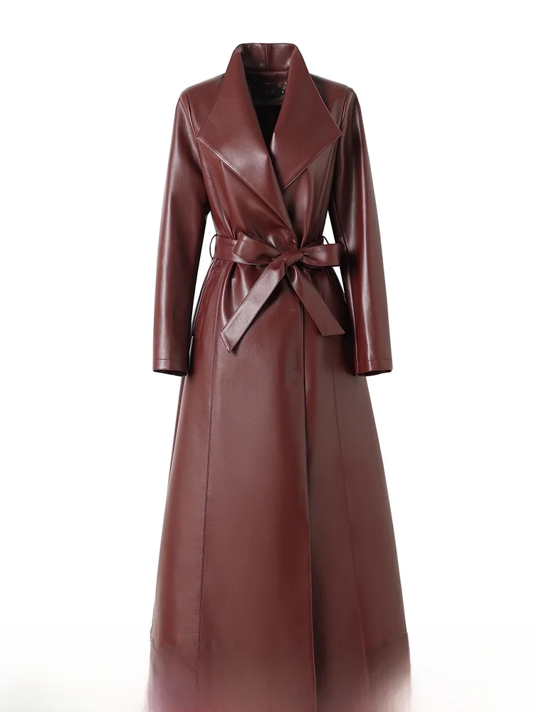 

Ning Genuine Leather Jacket Women's Mid-Length Korean Style Slim Fit 2025 New Spring Autumn High-End Feeling Sheepskin ...