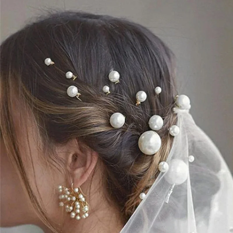 Fashion Metal U Shape Pearl Hairpin Clips Wedding Bridal Updo Ornaments Ancient Costume Modeling Hair Jewelry Accessories Gifts image 3