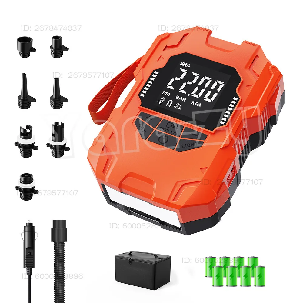 Lithium battery paddle board air pump 22psi inflatable boat pump air  rubber boat high efficiency inflatable pump
