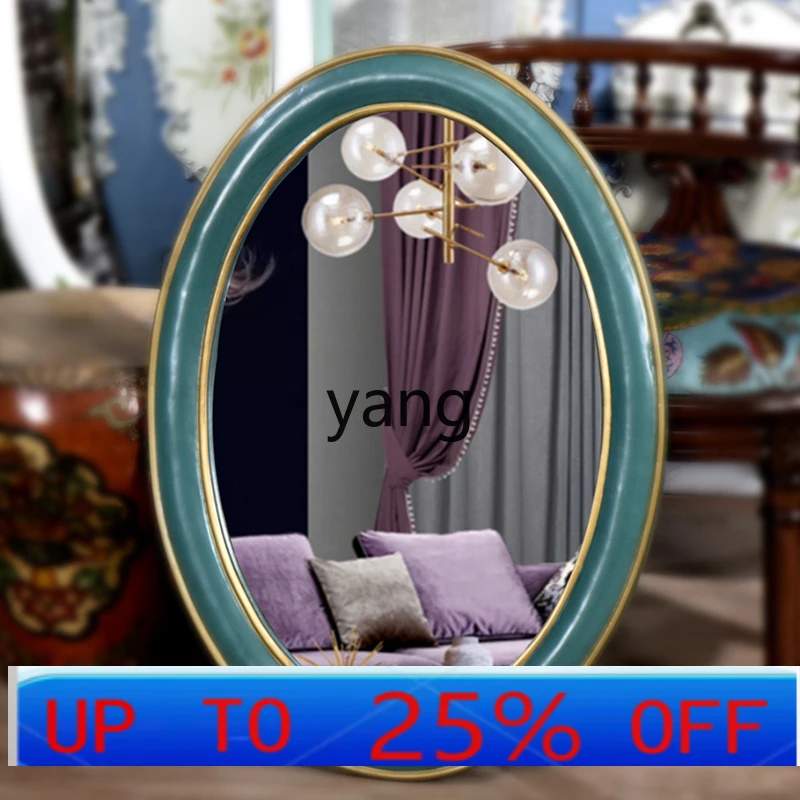 LMMwall-mounted vanity mirror, European retro vanity mirror, bathroom mirror