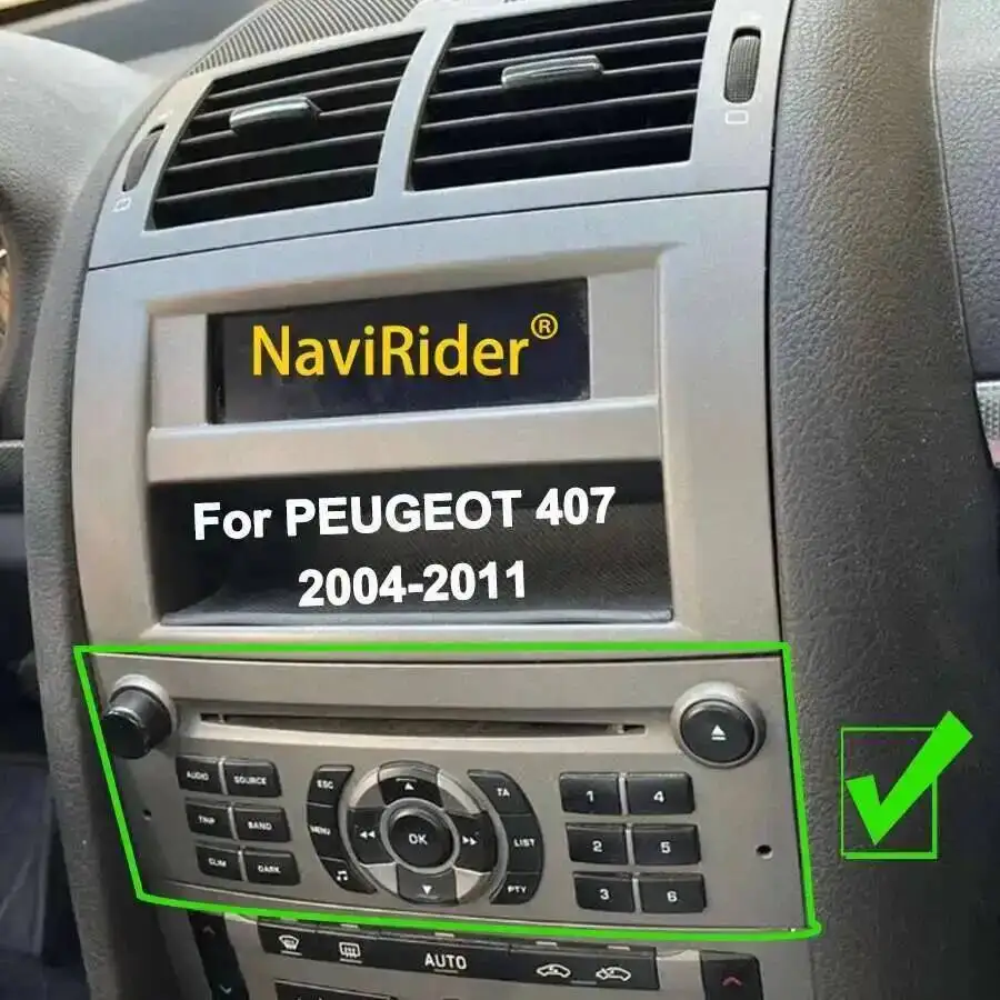 OEM Style Video Player Control Panel To After Market Android Screen For Peugeot 407 CC 407CC 2004-2011 Plug And Play Black Gray
