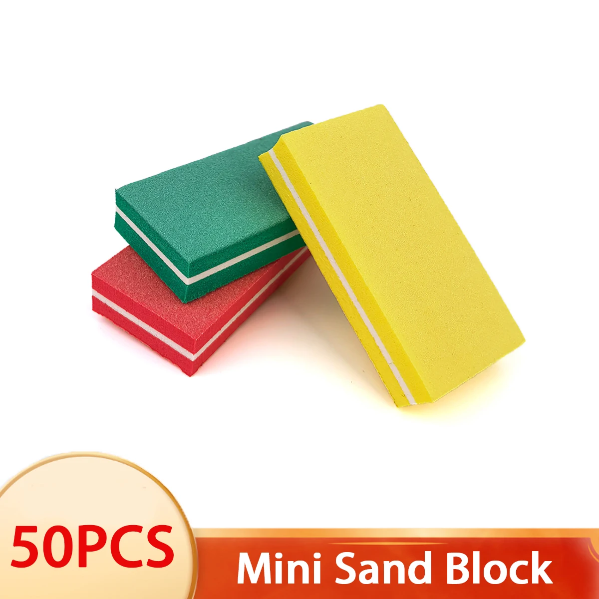 

50 Pcs Mini Nail Buffer Blocks 80/100 Grit Salon Buff Nails Gel Polish Tools for Manicure