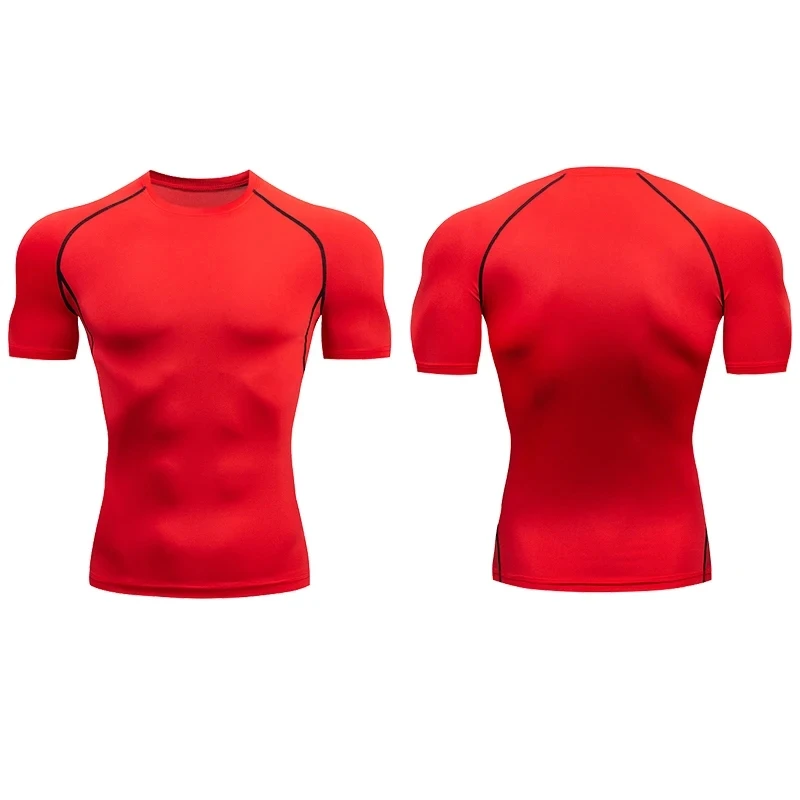 T-shirt uomo aderente in poliestere per allenamento