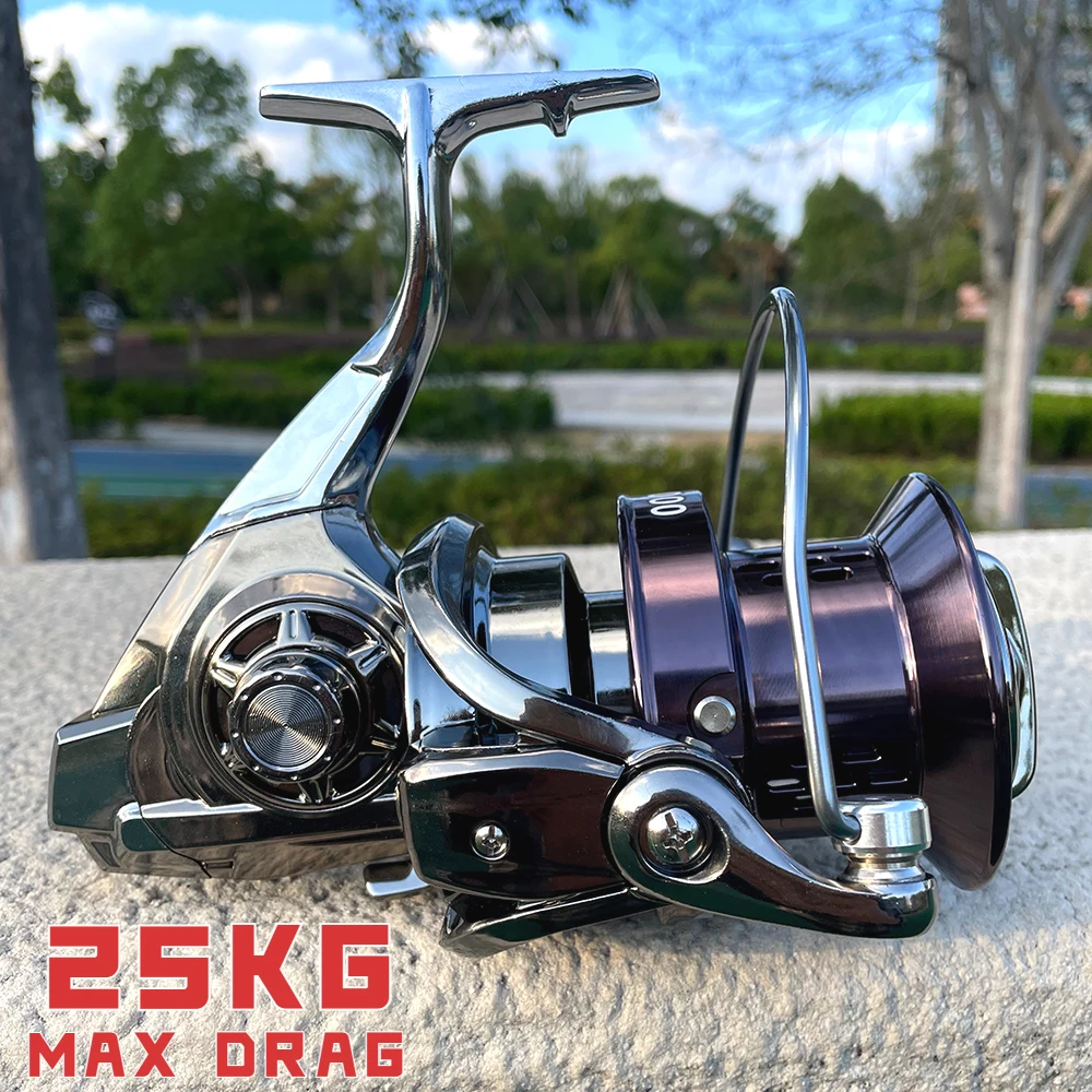 Sea Spinning Fishing Reel 12000 Series 25kg Max Drag Powerful Handle Metal Seawater Big Fish Coil Long-casting Wheel Ocean