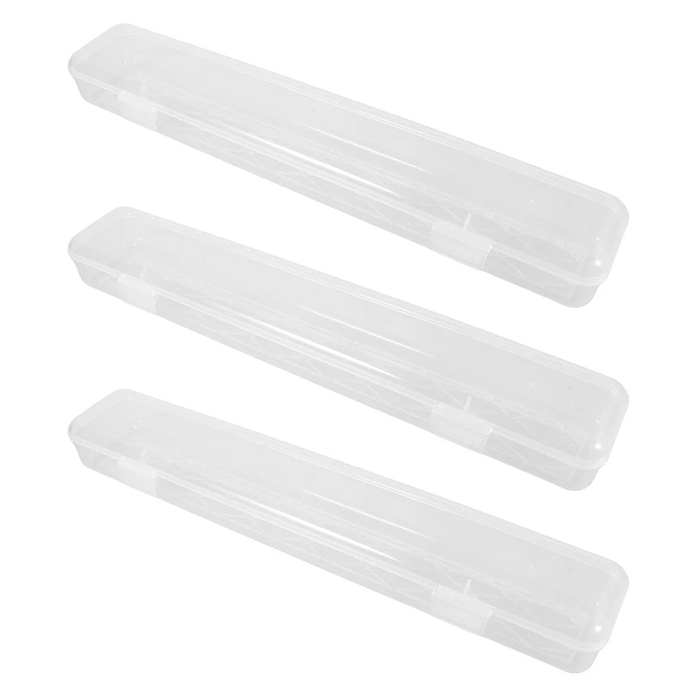 

3 Pcs Watercolor Brush Box Paint Transparent Large Capacity Pen Container Fountain Storage Portable Tool Organizer Plastic