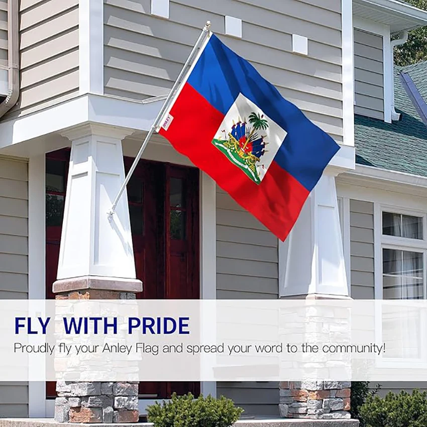5x3 Ft Haiti Flag Vivid Color and Fade proof Canvas Header and Double Stitched Haitian Flags Polyester with Brass Grommets