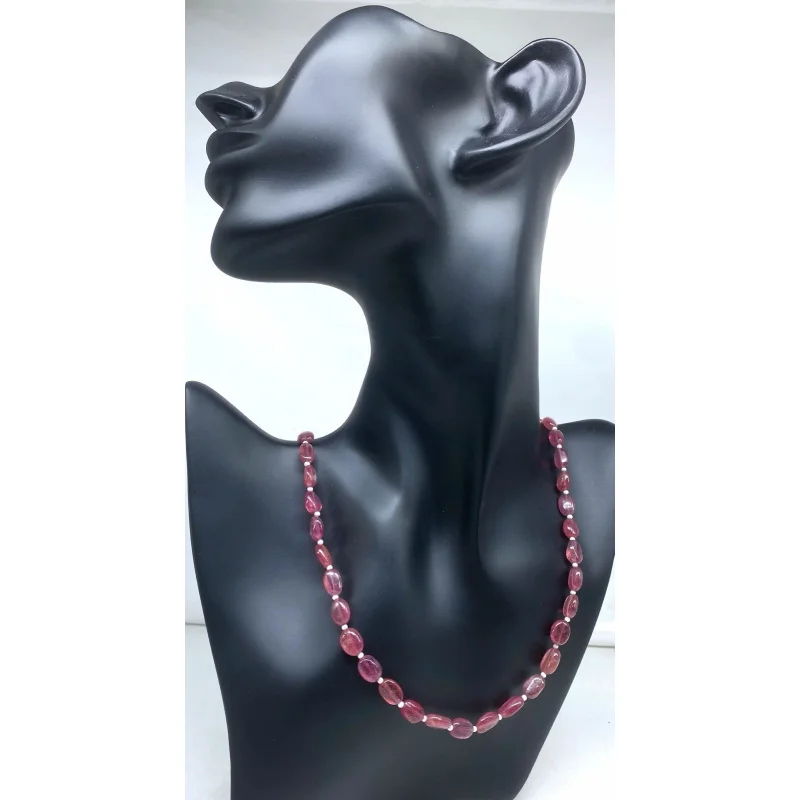 

Ruby and Pearl Necklace Natural 8-10mm Beads with Sterling Silver Clasp