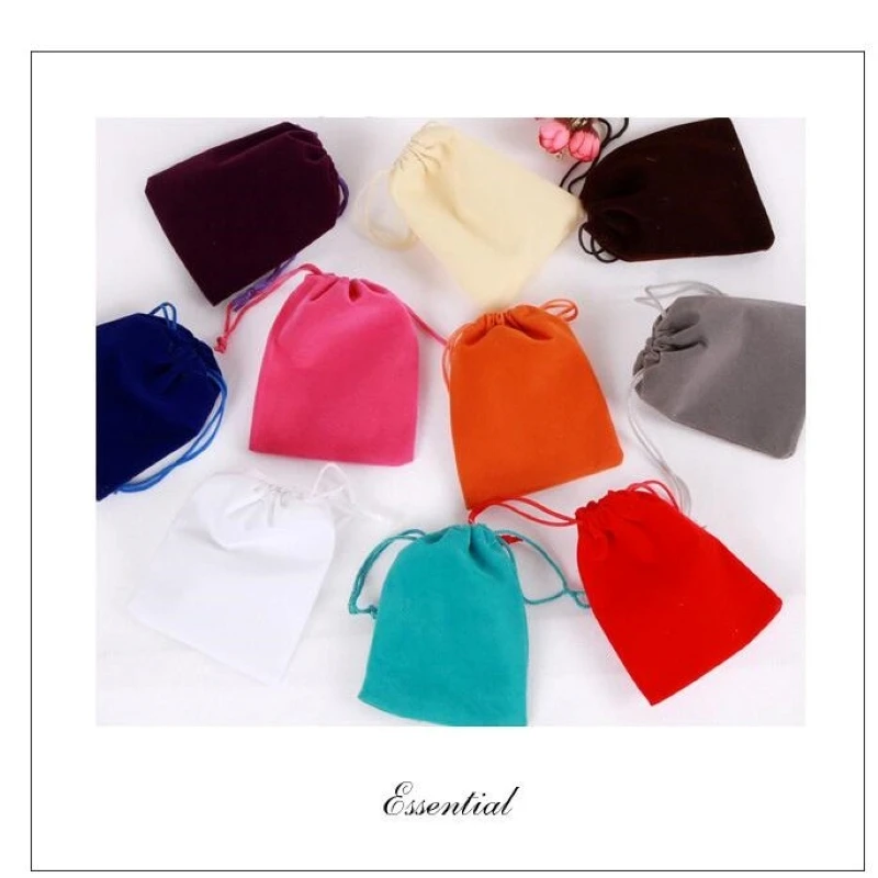 

Высококачественная бархатная подарочная сумка для ювелирных изделий, сумка для хранения на шнурке, печать на заказ, доступная для упаковки