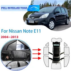 Full Covers Sunshades For Nissan Note E11 2004~2013 2012 2011 2010 Car Accessories Sun Protection Windshields Side Window Visor