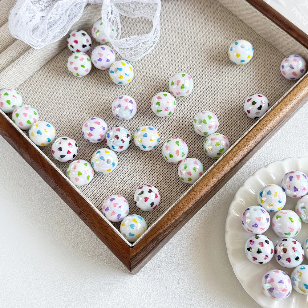 

Cordial Design 16*16MM 100Pcs DIY Beads/Aurora Print Effect/Hand Made/Jewelry Findings & Components/Round Shape/Acrylic #18884