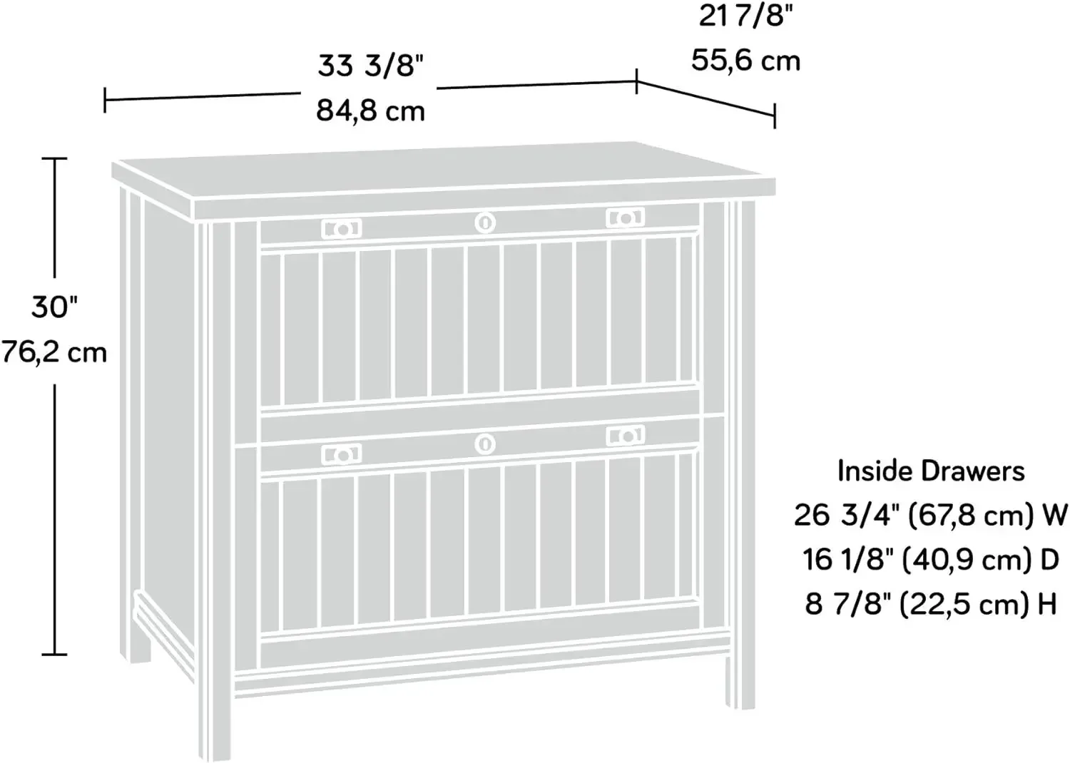 File Costa Lateral, Chalked Chestnut finish