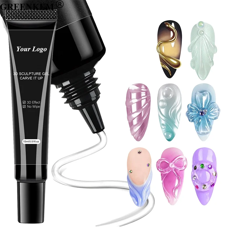 Professional 15ml 3D Nail Rhinestone Gel for Nail Art Non-Flowing No-Wipe Seam Filling NO UV Nail Gel