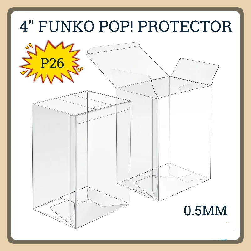 1pc Transparent Display Case Figure Toy Storage Box Present Pocket Plastic Candy Boxes Square Gift Bag Party Event Cookie Pouch
