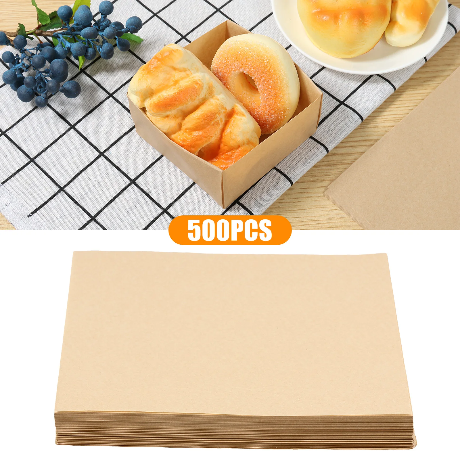 500 Pcs Deli Paper Sheets Pre-Cut Square Sandwich Wrapping Paper Nonstick Baking Parchment Paper Heat Resistant Food Basket Line