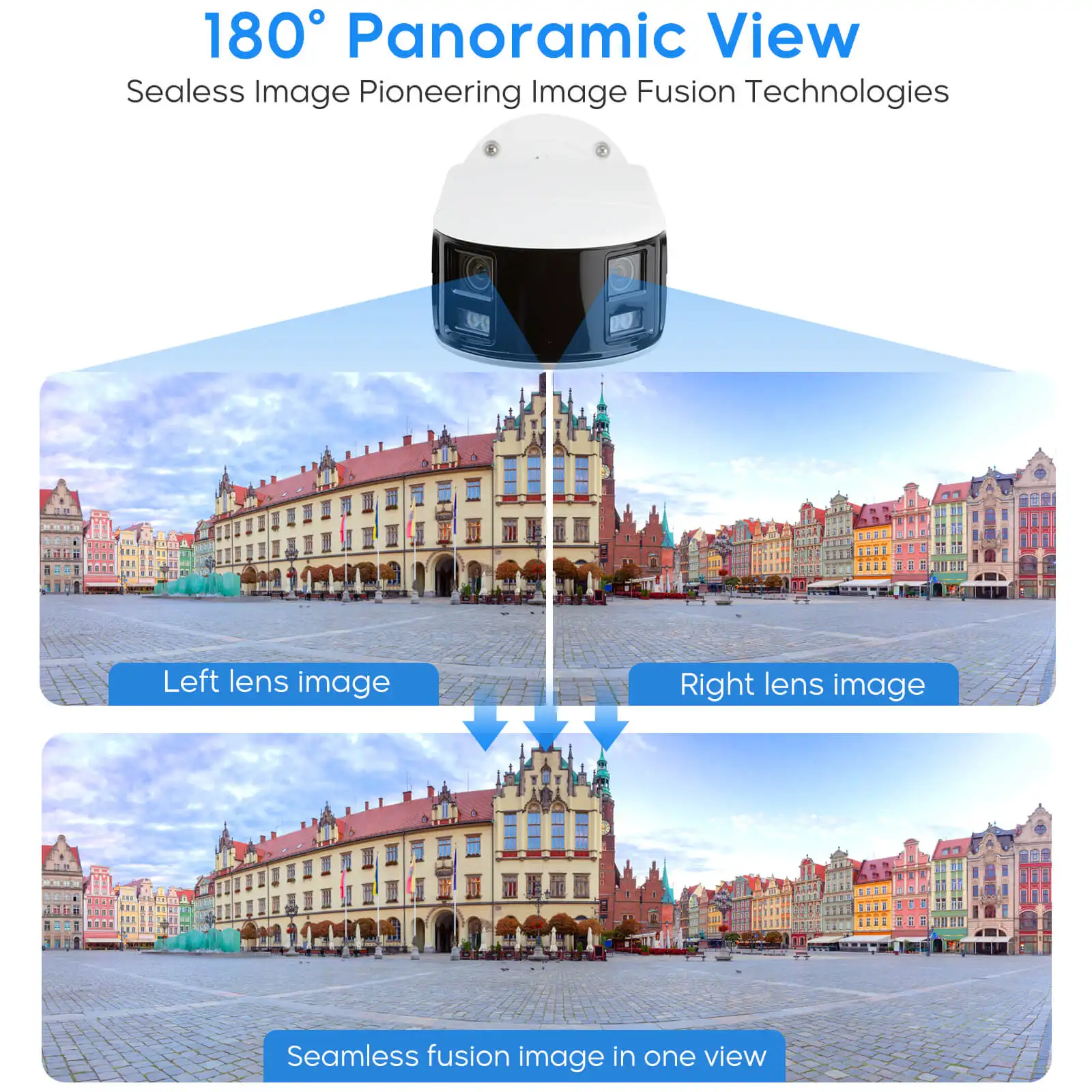 Hikvision  DS-2CD2T87G2P-LSU/SL 8MP 180° Panoramic Bullet Dual Lens ColorVu Acusense AI Human Vehicle Detection POE  2 Way audio