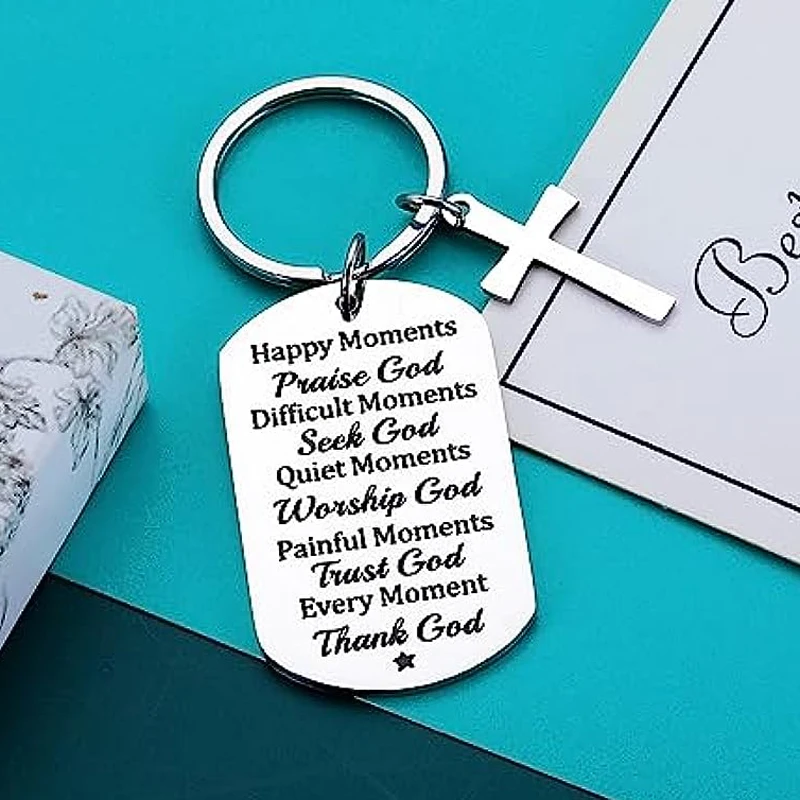 Inspirational Christian Gifts Bible Verse Keychain Christian Religious Scripture Gifts for Friend Son Daughter Boys Girls