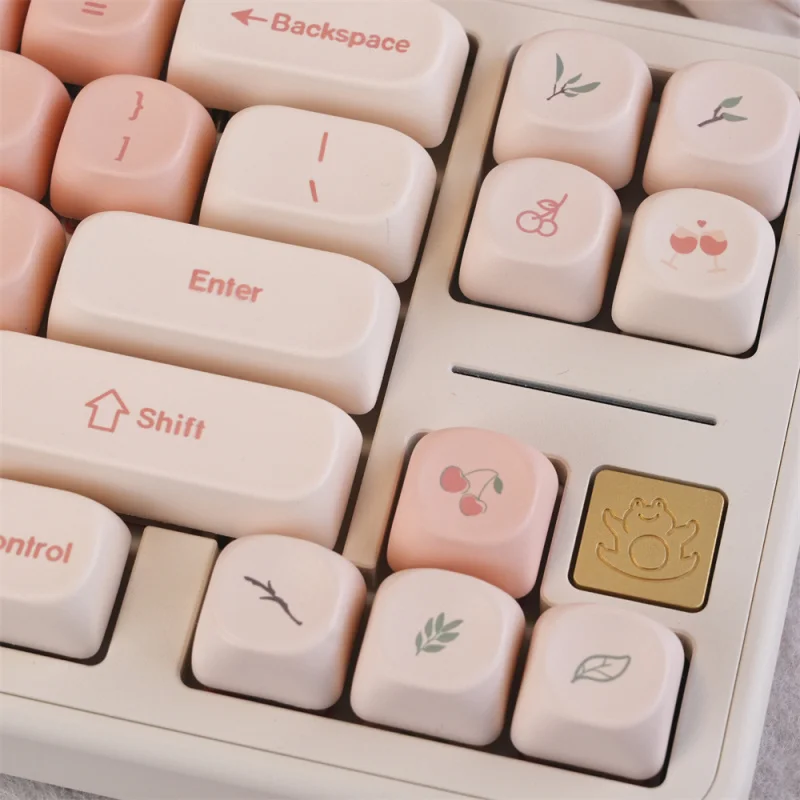 Pink MOA PBT Keycaps 130 Keys Custom Dye-Sublimation Keyboard Keycaps Set For Mechanical Keyboard with MX Switches