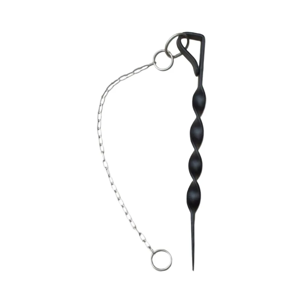 13in Ground Anchor Stake for Rain For Chains Iron Material Matte Black Finish Swaying in Windy Conditions 13in