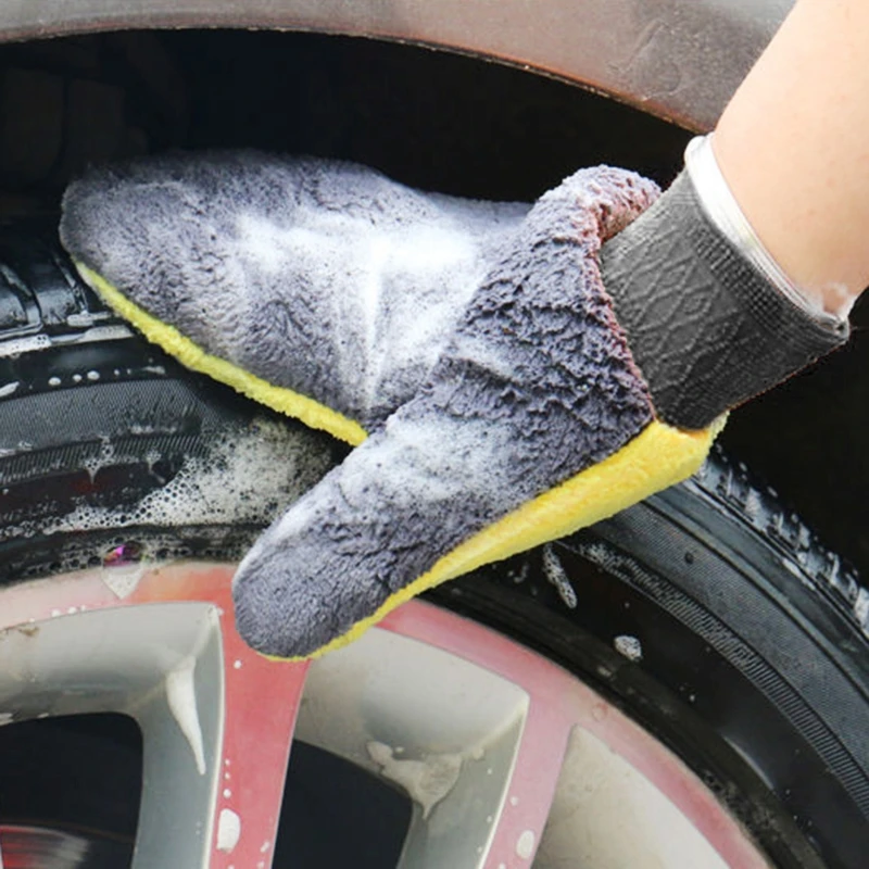 Car Wash Mitt Microfiber Chenille Gloves Thick Car Cleaning Mitt Wax Detailing Brush Auto Care Golves Towel Drop Shipping